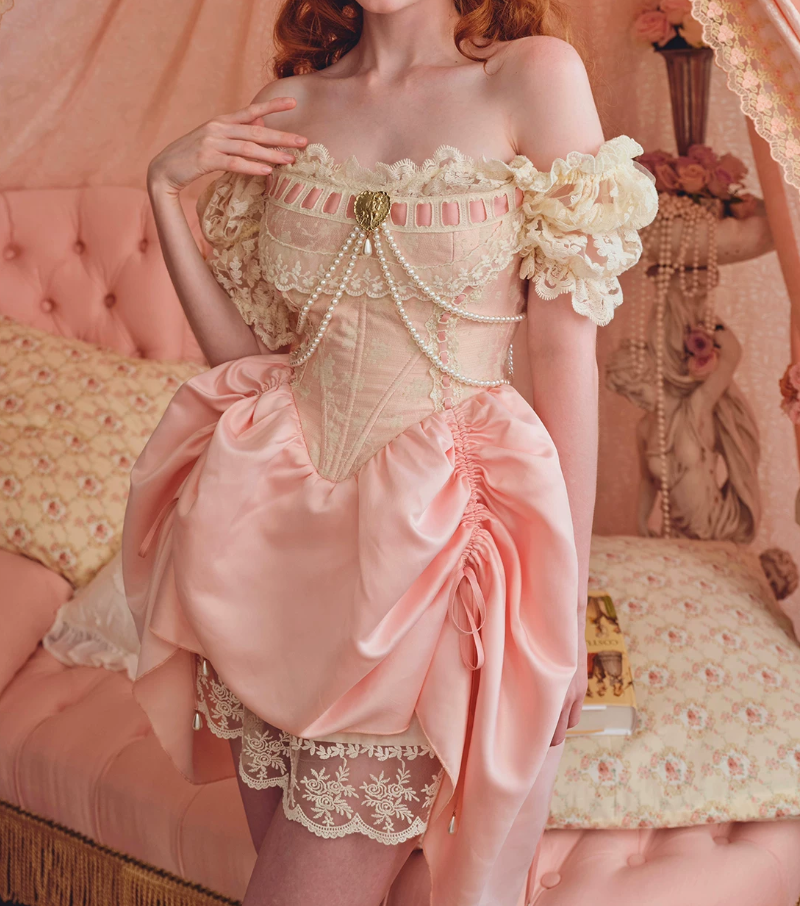 Romantic Short Sleeve Pink Homecoming Dress Short Sleeve Beading Lace A-Line Birthday Dress C8658