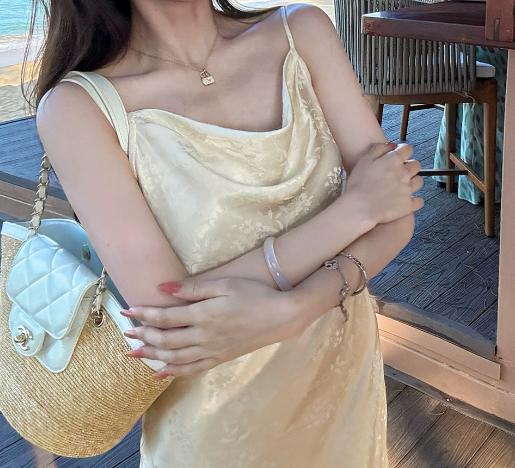 Lustrous Ruched Collar Prom Dress Ivory Jaquard Sheath Evening Dress C8696