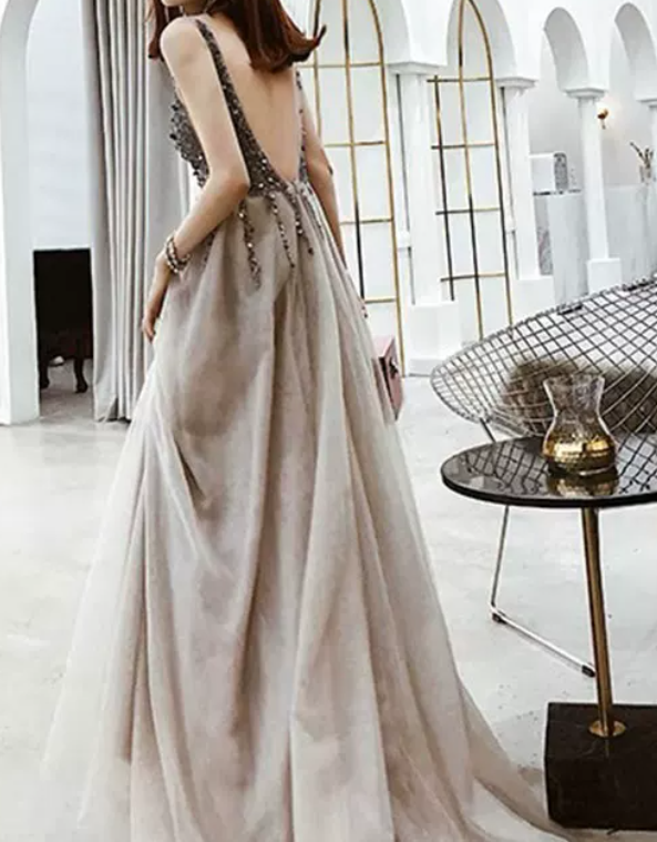 Robe de bal de princesse bustier à volants en satin long, robe de soirée C8117