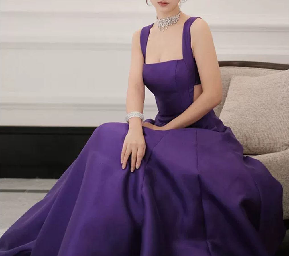 Robe de bal de princesse bustier à volants en satin long, robe de soirée C8117