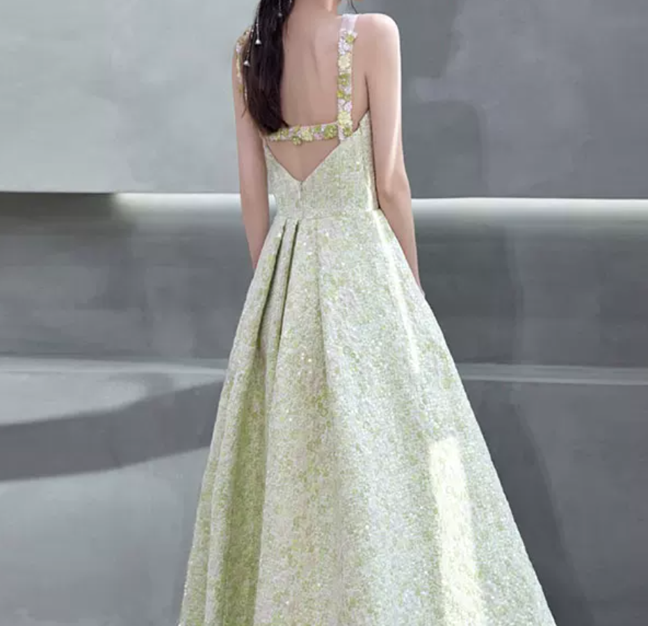 Robe de bal de princesse bustier à volants en satin long, robe de soirée C8117