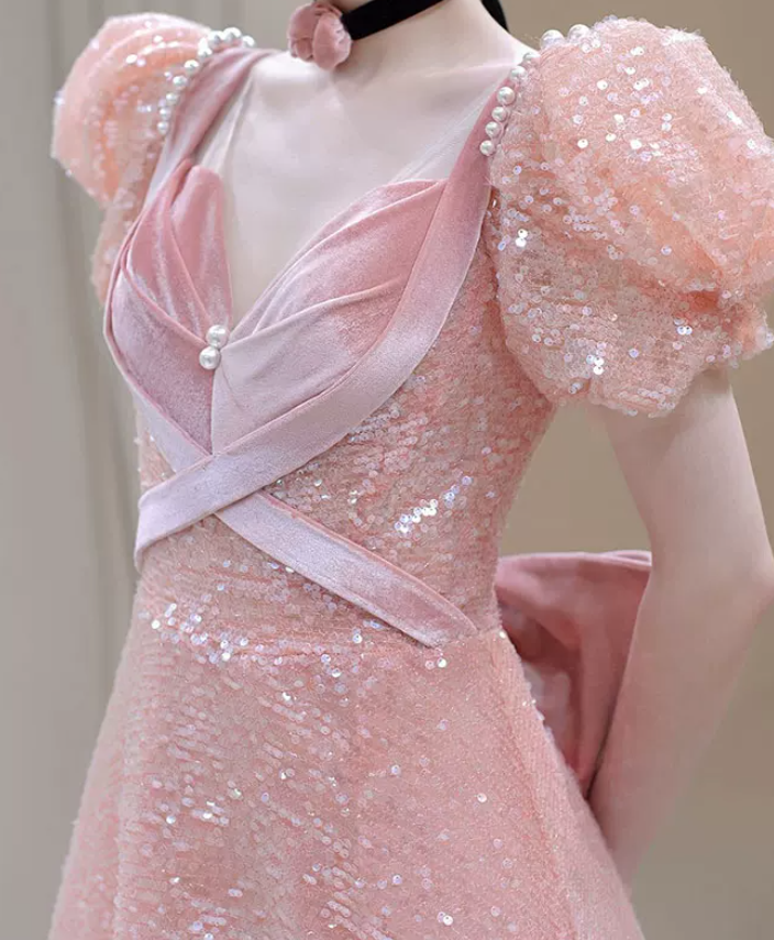 Robe de bal de princesse bustier à volants en satin long, robe de soirée C8117