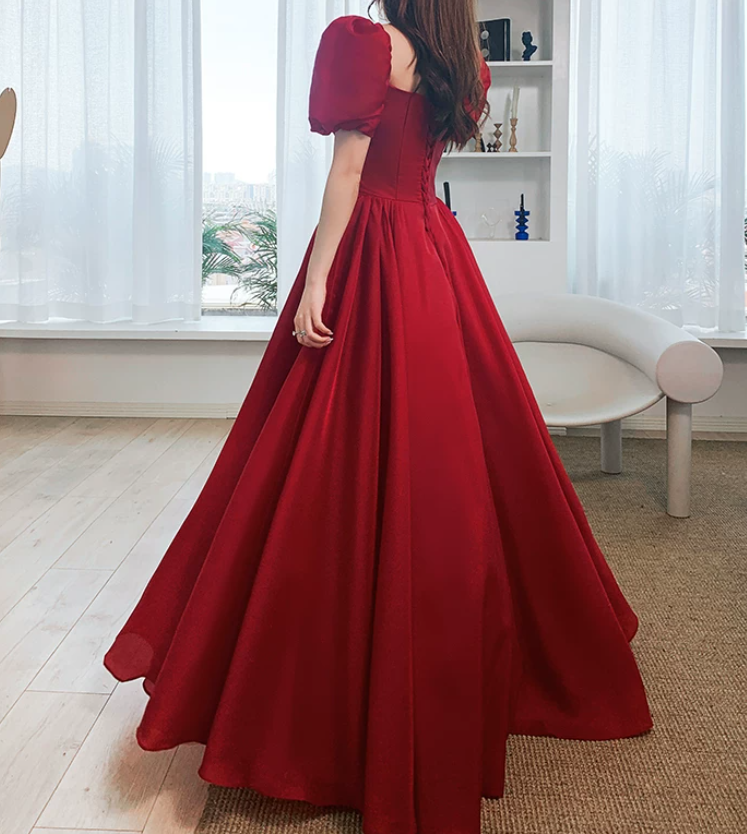 Robe de bal de princesse bustier à volants en satin long, robe de soirée C8117