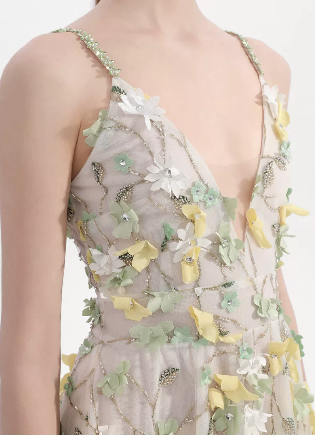 Robe de bal de princesse bustier à volants en satin long, robe de soirée C8117