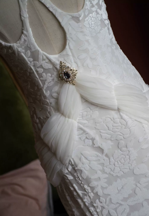 Vintage Halter Neck Wedding Dresses Jacquard Mermaid Bridal Dress C9221