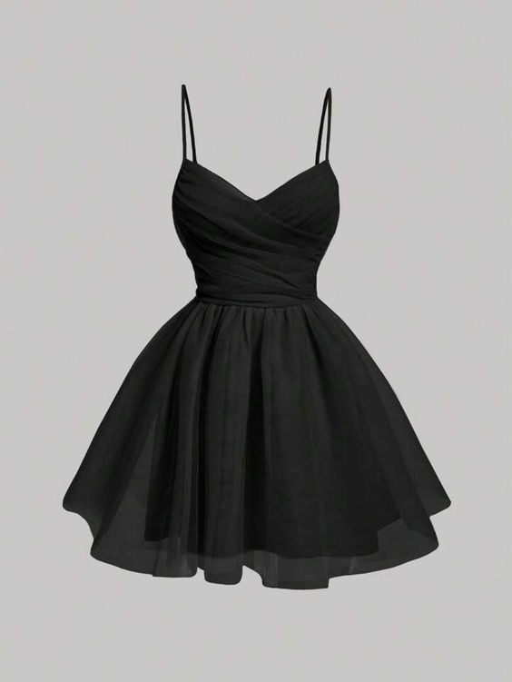 Vintage une ligne bretelles noir tenues d'anniversaire robe de soirée C924