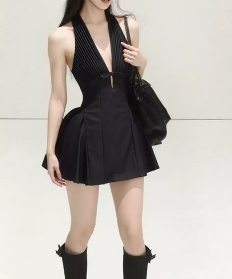 Mini robe de soirée en satin, sans bretelles, sans manches, ligne a, simple, C899