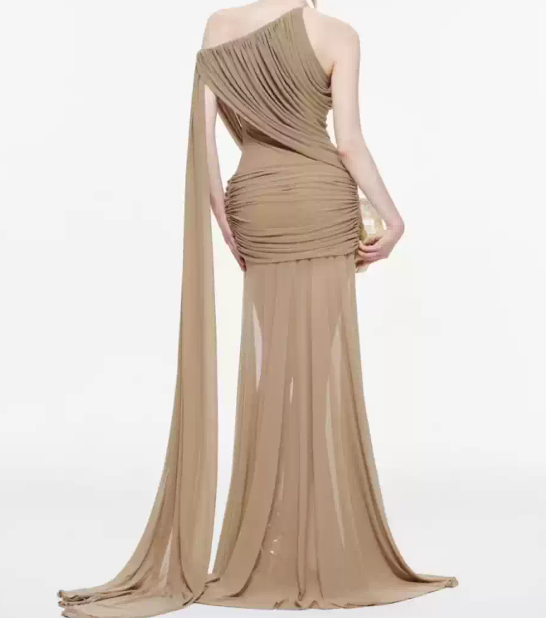 Robe de bal de princesse bustier à volants en satin long, robe de soirée C8117