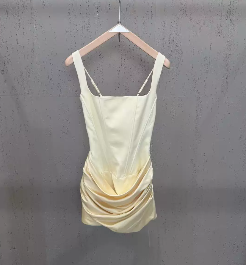 Elegant Spaghetti Straps Homecoming Dress Satin Sheath Party Dress C9337