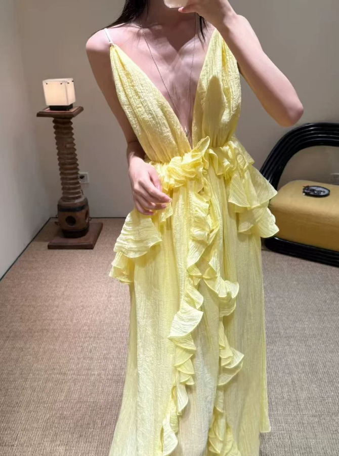 Robe de bal de princesse bustier à volants en satin long, robe de soirée C8117