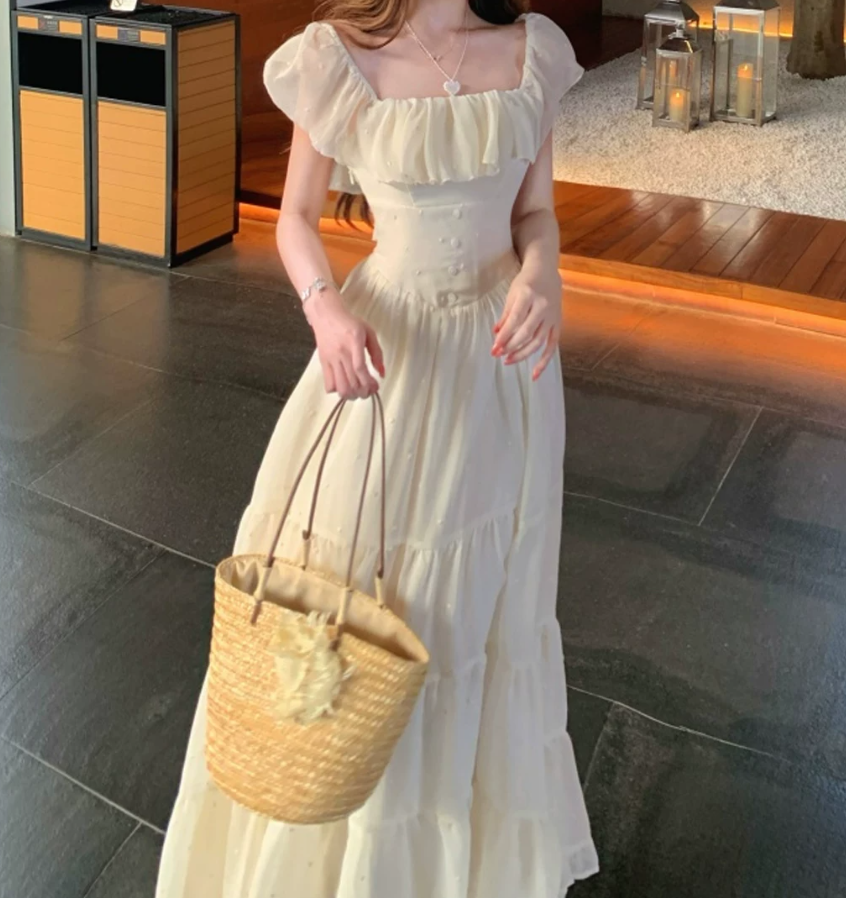 Robe de bal de princesse bustier à volants en satin long, robe de soirée C8117