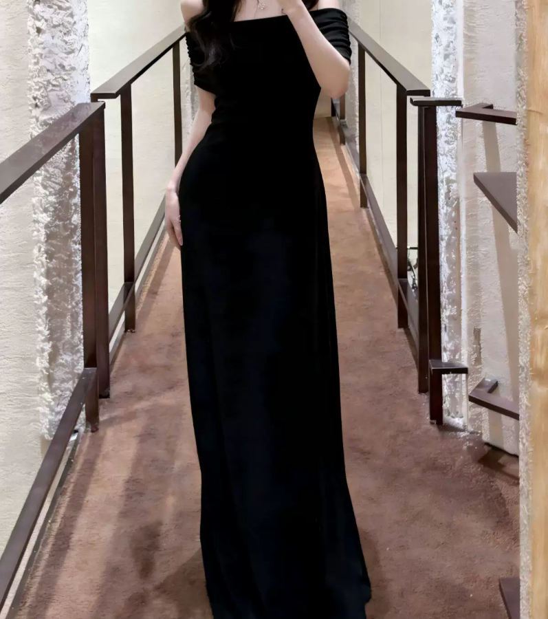 Robe de bal de princesse bustier à volants en satin long, robe de soirée C8117