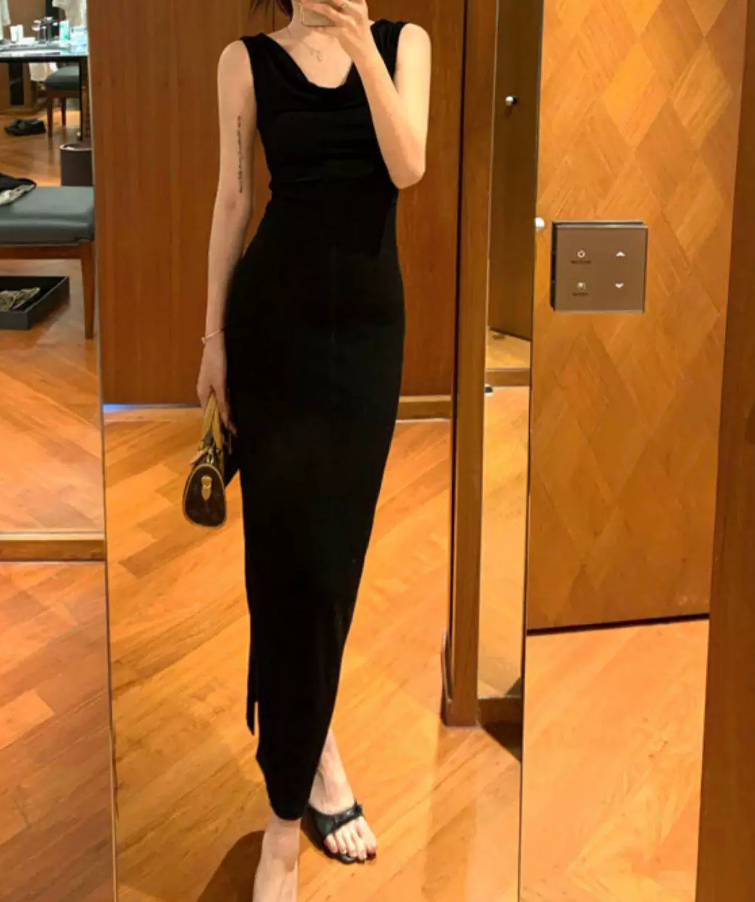 Trendy Off-Shoulder Prom Dress Black Sheath Evening Dress C9615