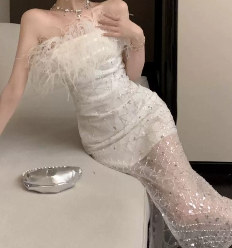 Robe de bal de princesse bustier à volants en satin long, robe de soirée C8117
