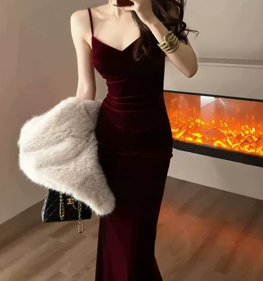 Robe de bal de princesse bustier à volants en satin long, robe de soirée C8117