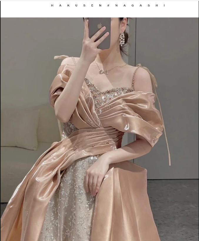 Simple Ball Gown Off The Shoulder Satin Long Prom Dresses C96