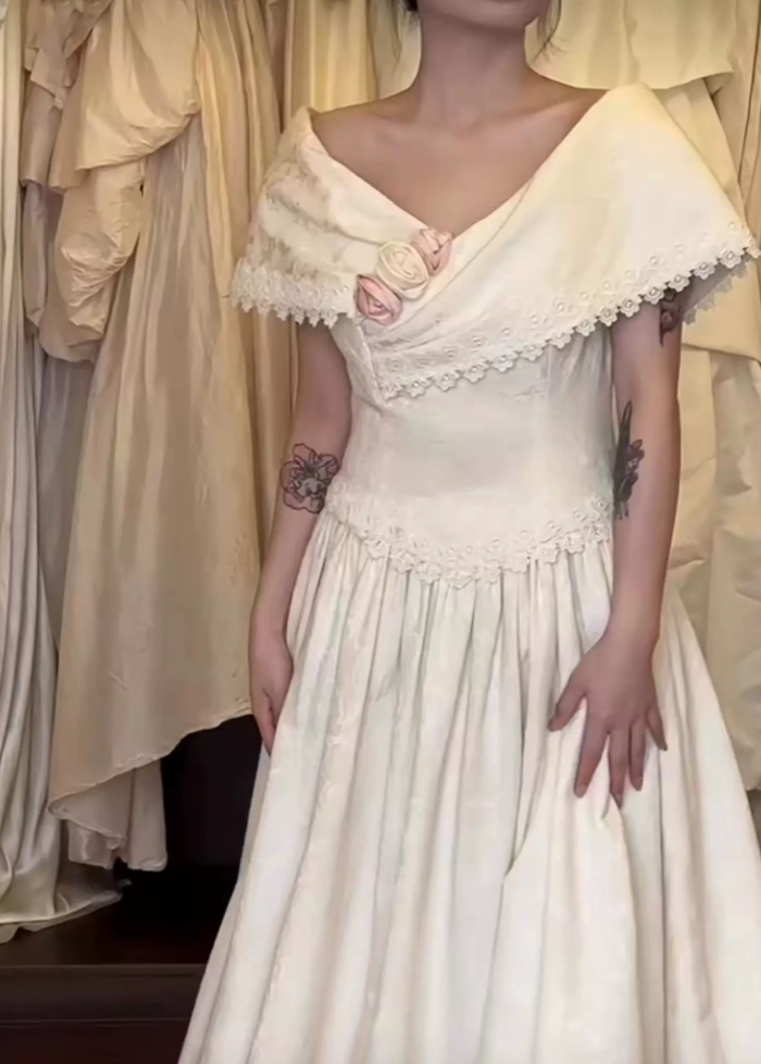 Robe de bal de princesse bustier à volants en satin long, robe de soirée C8117