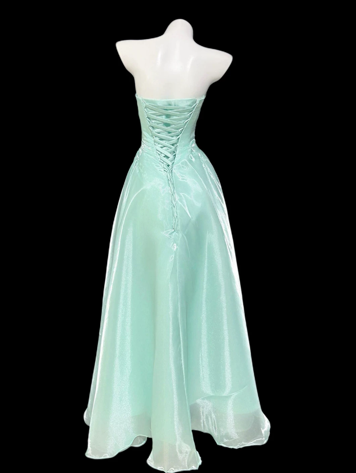 Robe de bal de princesse bustier à volants en satin long, robe de soirée C8117