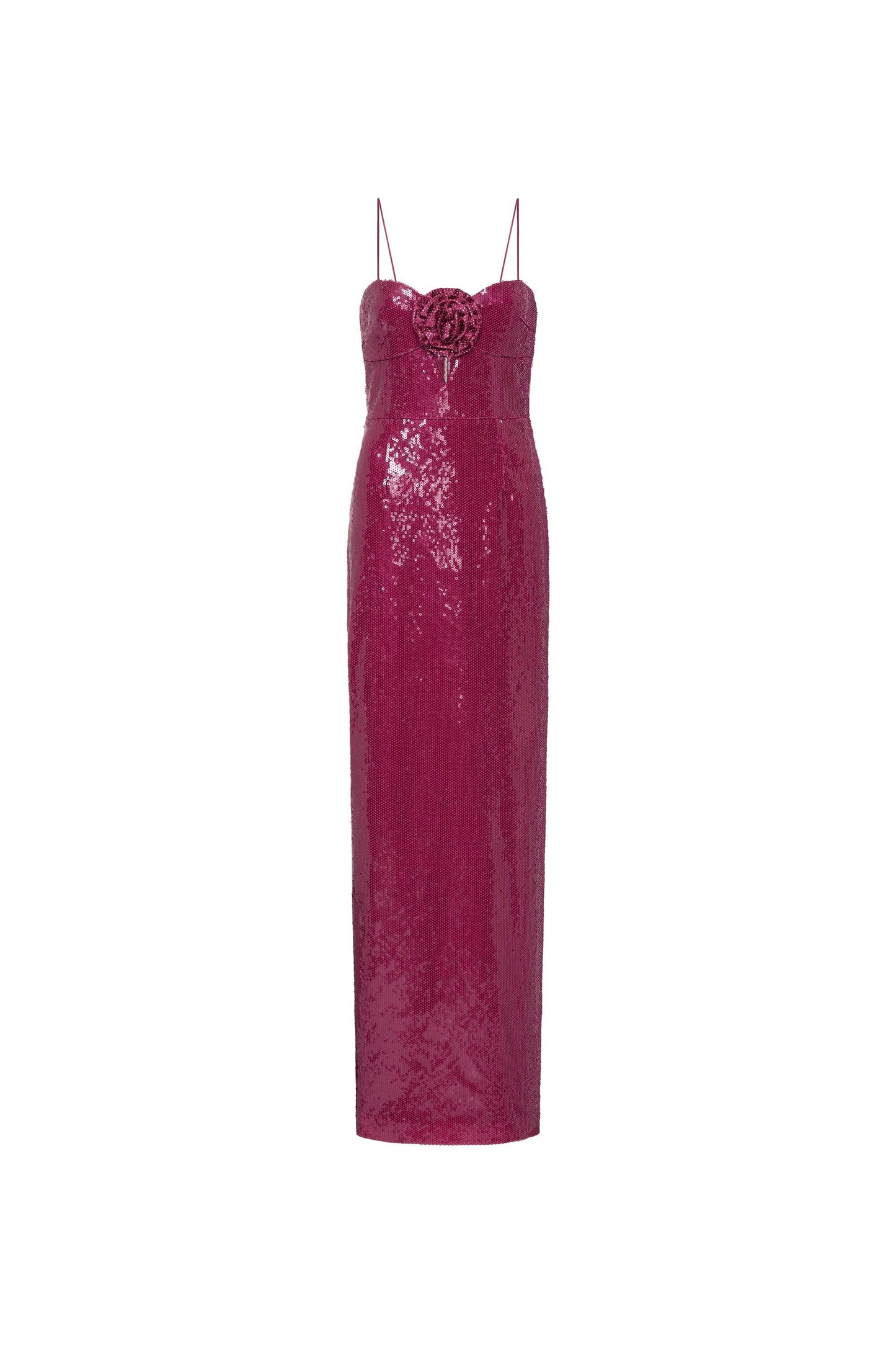 Robe de soirée sexy à bretelles spaghetti bordeaux sans manches et longue robe de bal à paillettes C2154