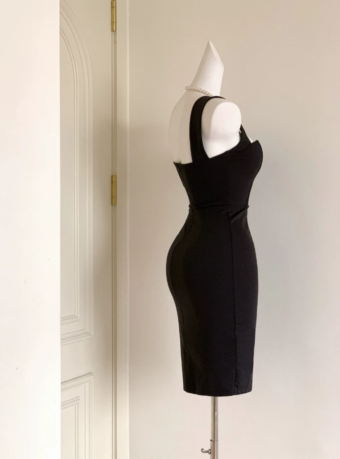 Mini robe de soirée en satin, sans bretelles, sans manches, ligne a, simple, C899