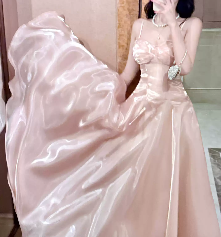 Robe de bal de princesse bustier à volants en satin long, robe de soirée C8117