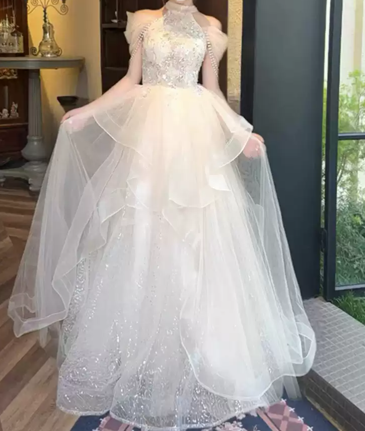 Superbe robe de mariée sirène bustier en satin et tulle, longue et en dentelle, C4563