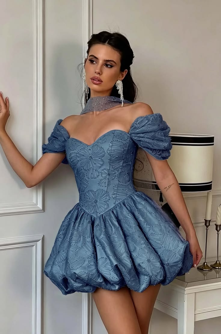 Cute Off The Shoulder Homecoming Dress Sequins A-Line Birthday Dress D0425