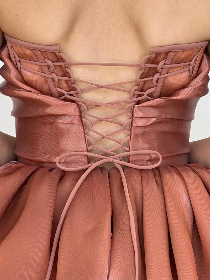Unique Strapless Homecoming Dress Pink Satin A-Line Birthday Dress D0461