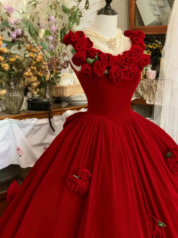 Robe de bal de princesse bustier à volants en satin long, robe de soirée C8117