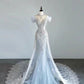 Elegant Mermaid Strapless Light Sky Blue Long Prom Dress B441