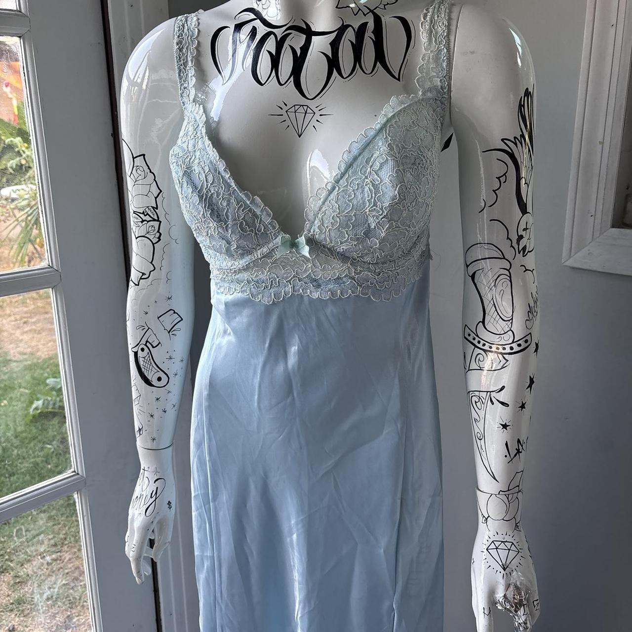 Vintage A line Spaghetti Straps Light Sky Blue Lace Long Prom Dresses Evening Dress C3089