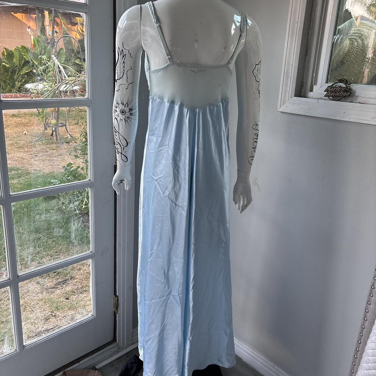 Vintage A line Spaghetti Straps Light Sky Blue Lace Long Prom Dresses Evening Dress C3089