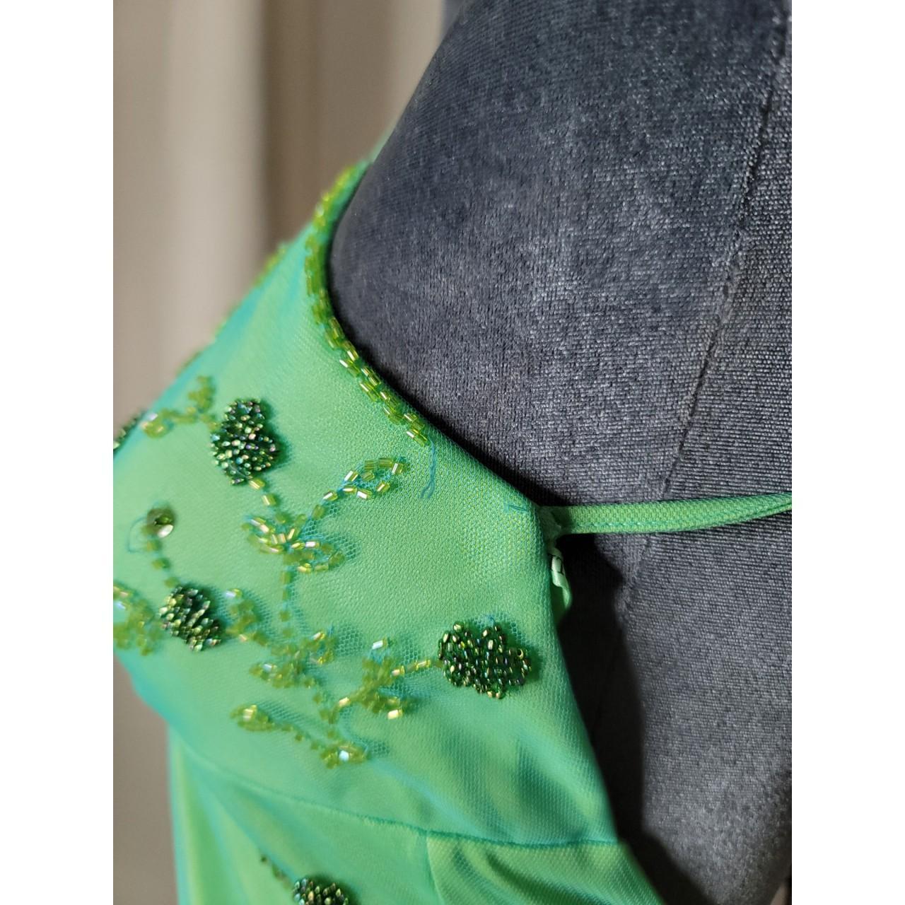 Vintage Mermaid Spaghetti Straps 90s Green Prom Dresses Evening Gowns With Beads C3032