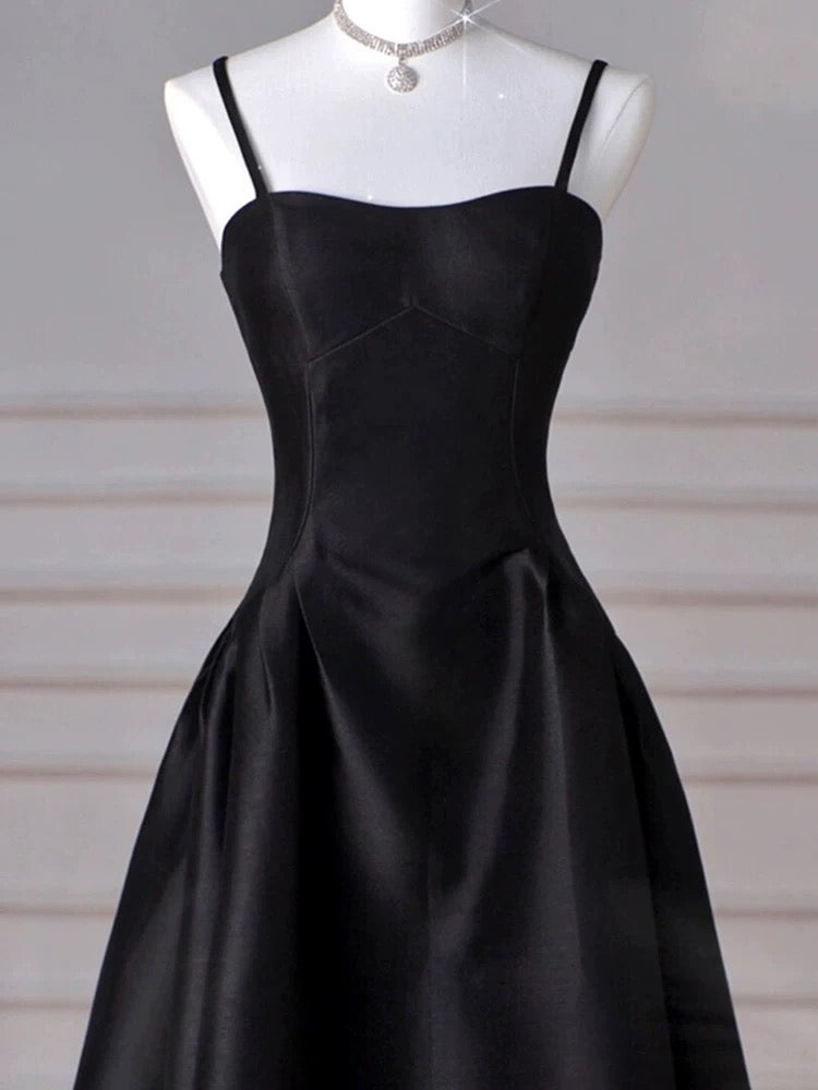 Sexy Wine Red A-Line Straps Satin Long Burgundy Prom Dresses D087