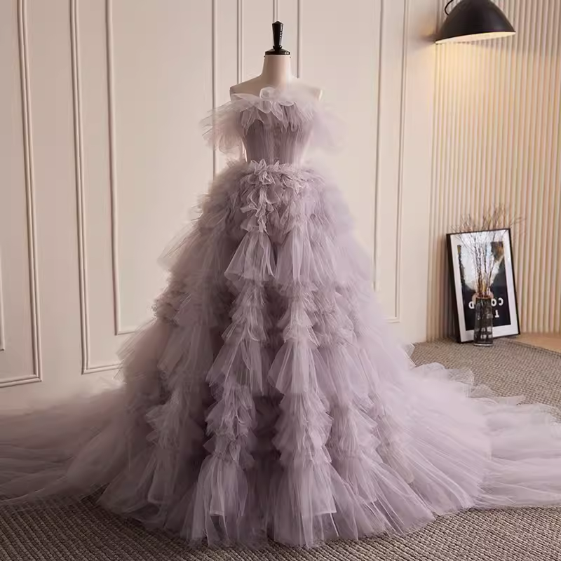 Stunning Ball Gown Strapless Tulle Sweet 16 Dresses B033