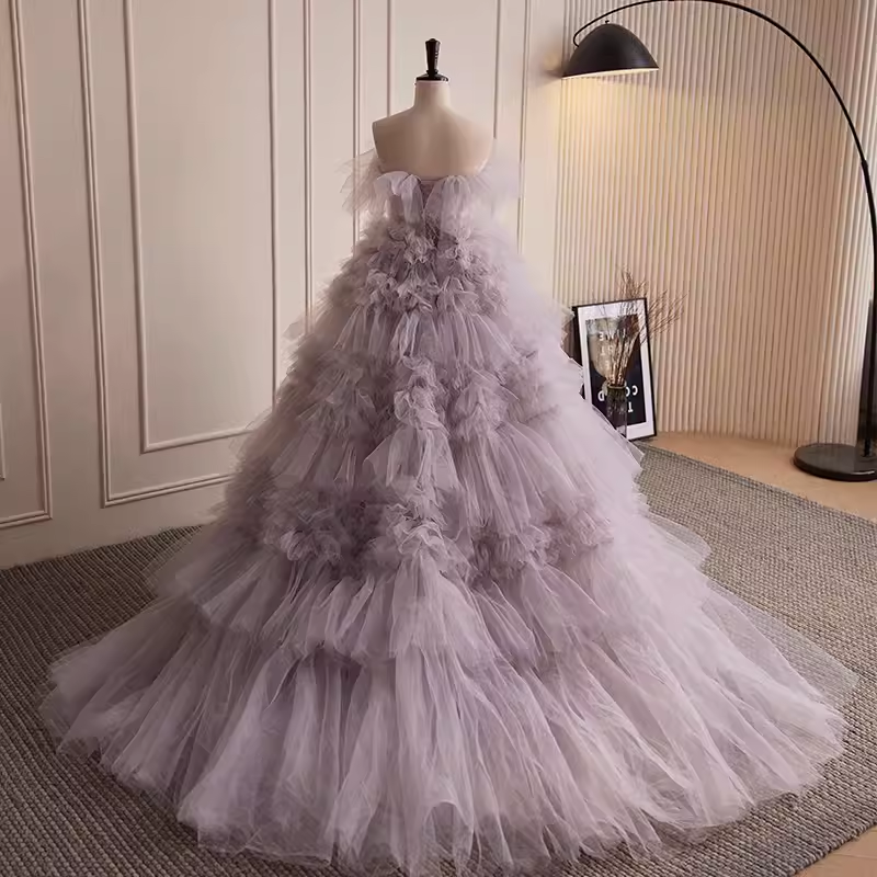 Stunning Ball Gown Strapless Tulle Sweet 16 Dresses B033