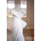 Vintage Mermaid Straps White Satin Long Wedding Dresses B142