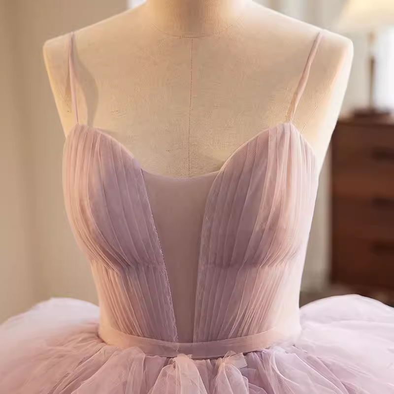 Vintage Ball Gown Strapless Tulle Pink Sweet 16 Dresses B145