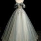 Vintage Ball Gown Tulle Sequin Lace Long Evening Dress Sweet 16 Dress B155