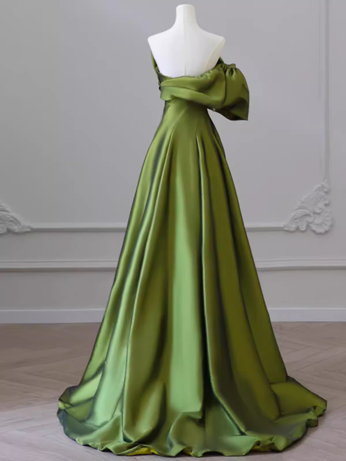 A-Line Strapless Green Long Prom Dress B162