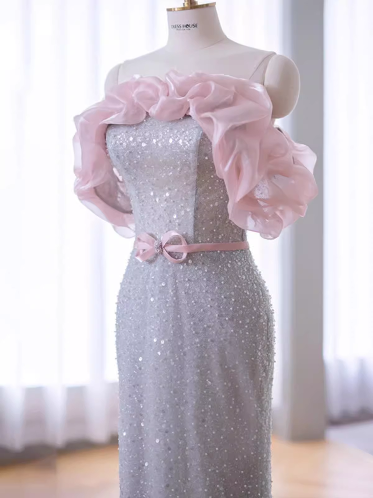 Mermaid Strapless Sequin Long Prom Dress B189