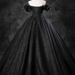 Ball Gown Off Shoulder Tulle Black Long Sweet 16 Dress B211