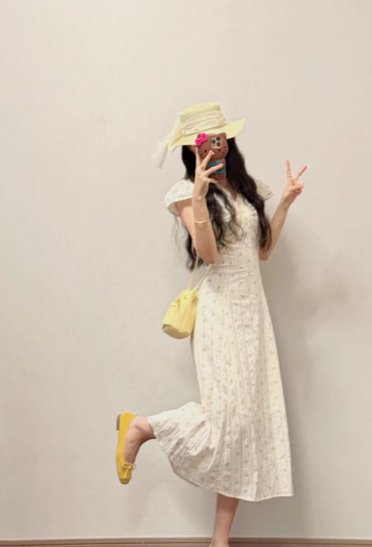 New Pretty French-style Elegant Summer Women's Long Dress C7603