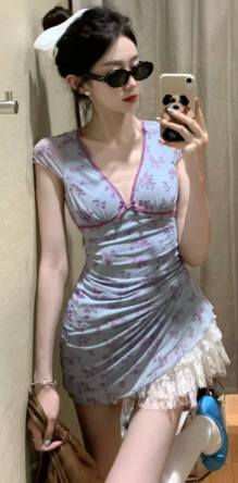 French-style 2026 New Pretty Women's Summer Short Dress C7411