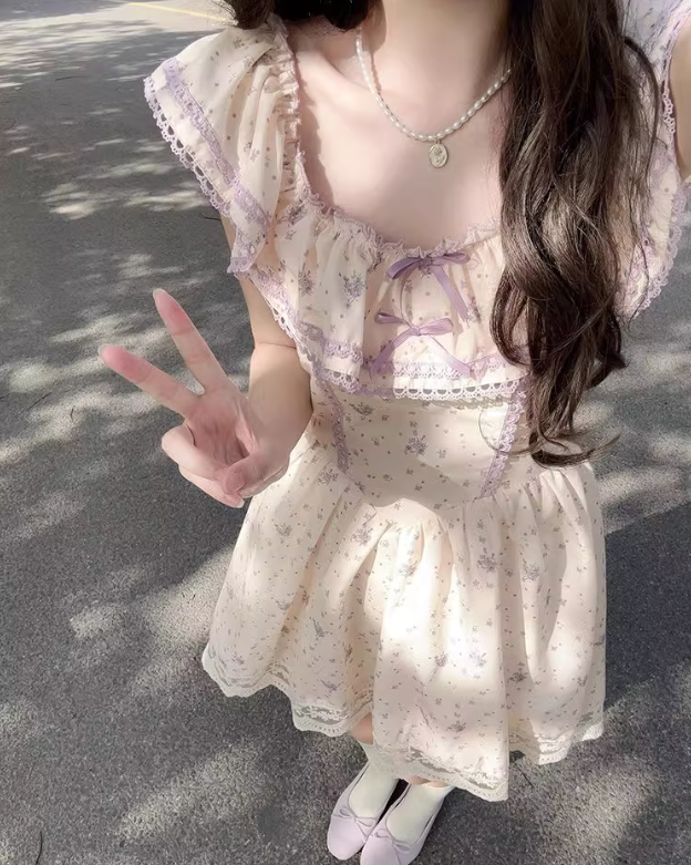 French-style 2026 New Pretty Women's Summer Short Dress C7738