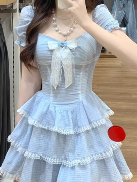 French-style 2026 New Pretty Women's Summer Short Dress C7342