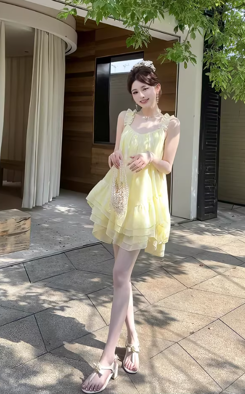 French-style 2026 New Pretty Women's Summer Short Dress C7744