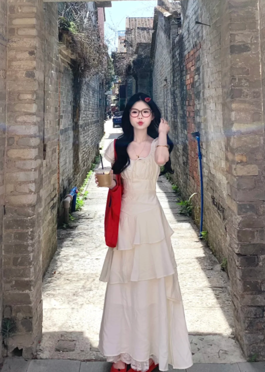 Nouvelle robe longue d'été élégante de style français pour femme C7914
