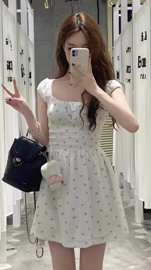 French-style 2026 New Pretty Women's Summer Short Dress C7363
