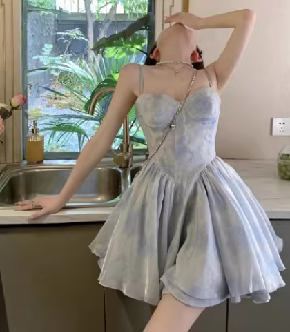 French-style 2026 New Pretty Women's Summer Short Dress C7218